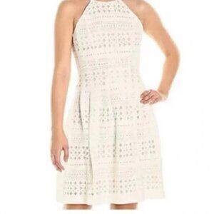 Eliza J Laser Cut fit and flare dress - Size 8
